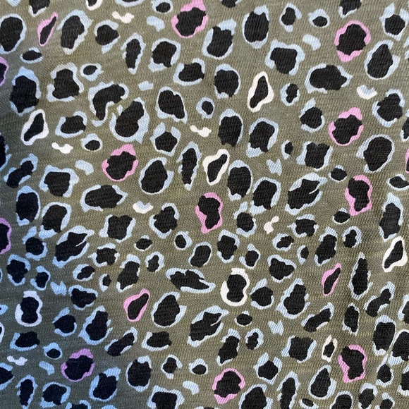 ATM Anthony Thomas Melillo Leopard Print Slub Cotton Crew Short Sleeve Tee Top - Picture 4 of 6